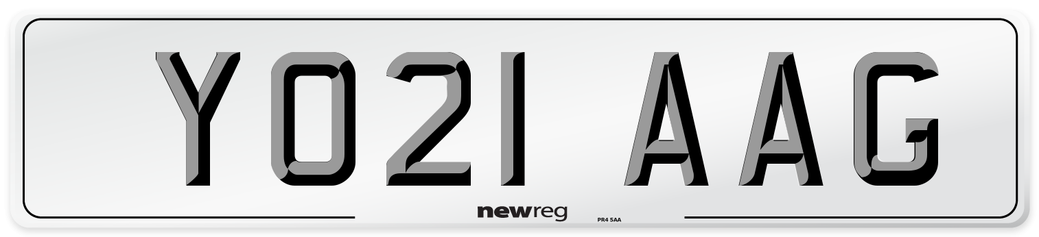 YO21 AAG Number Plate from New Reg